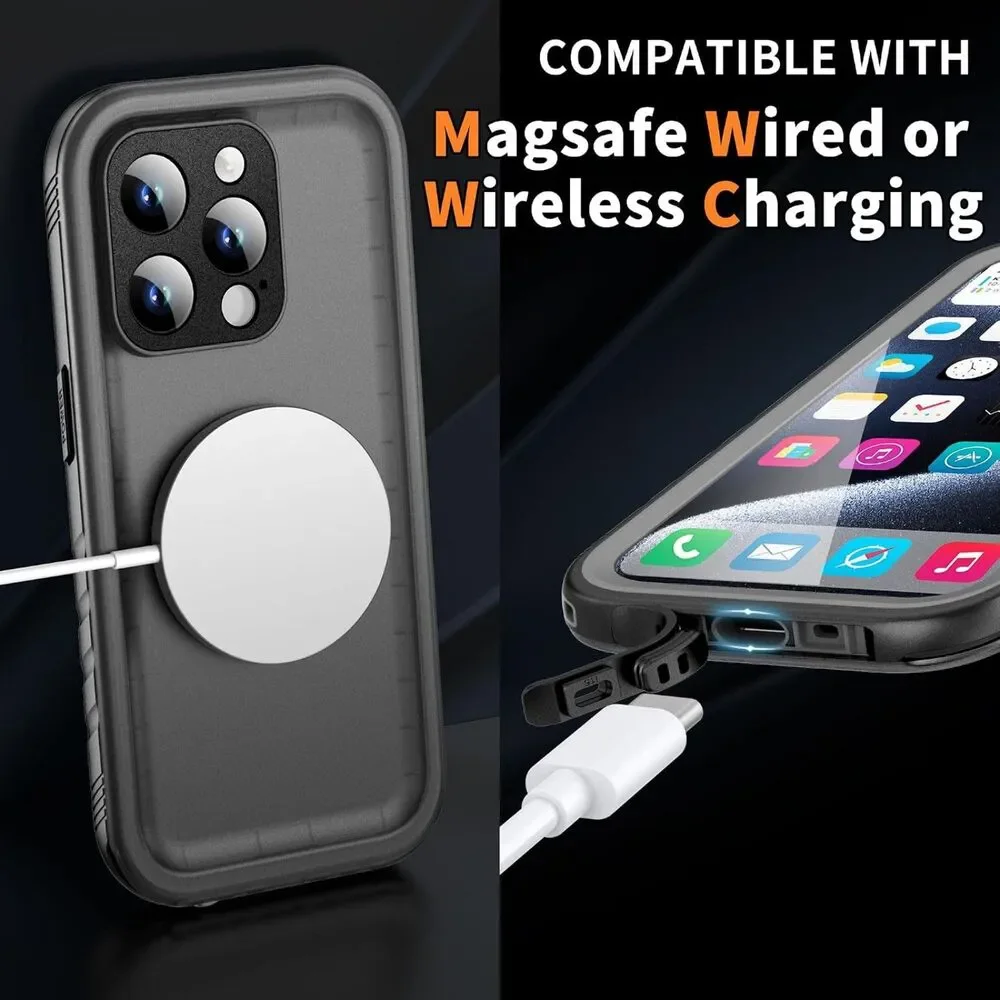 Cozycase for iPhone 13 Pro Waterproof Case Full Body Heavy Duty Black